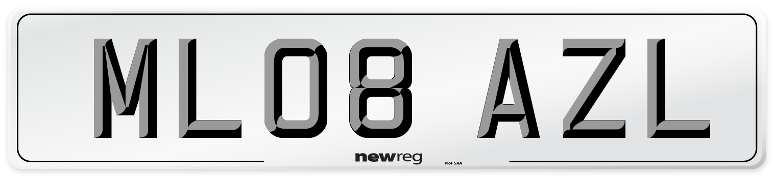 ML08 AZL Number Plate from New Reg
